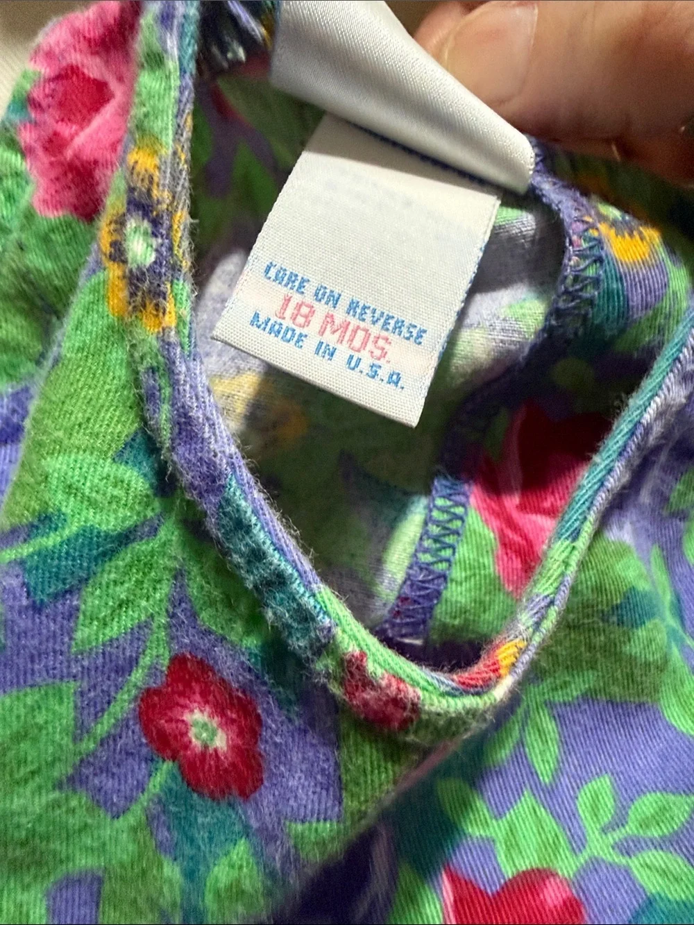 Vintage 90s Oshkosh Baby B’gosh Floral Jumper Dress Sundress USA Pink Rose 18M